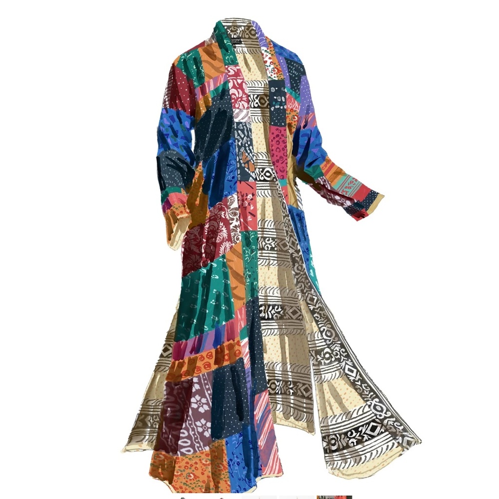 J Peterman | Clara’s Patchwork Print Reversible R… - image 2